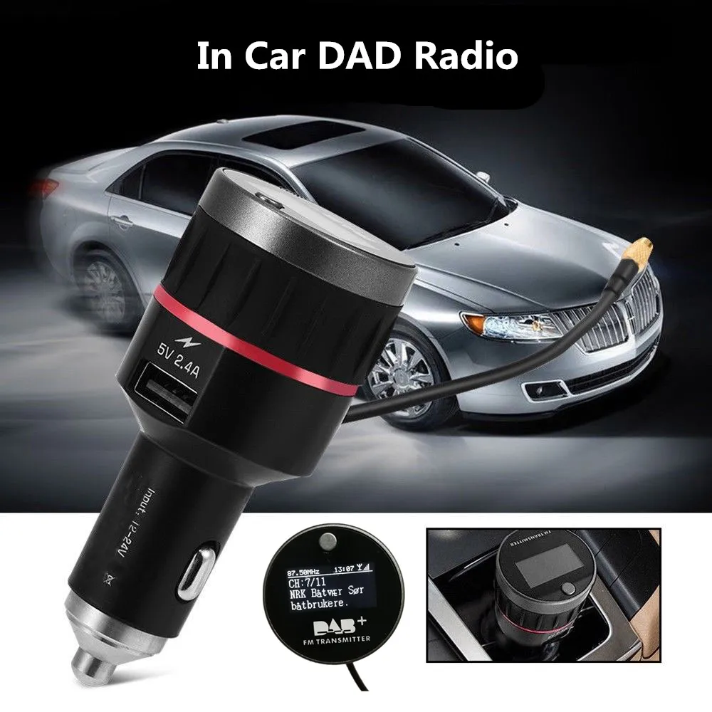 Автомобильный радиоприемник DAB 12 В ~ 24 адаптер антенны FM передатчик 5 в 1 а