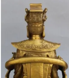 YM 308 17&quot Chinese Taoism Bronze Deity Heaven Jade Emperor On Dragon Chair Ruyi Statue | Дом и сад