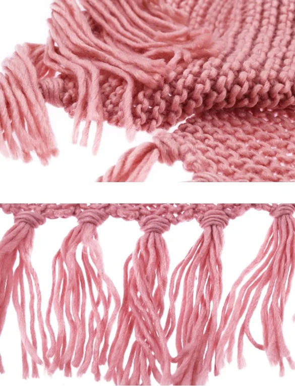 

2019 Womens Knit Handmade Hat and Scarf+Gloves Winter Set Knitting Skullcaps Collars