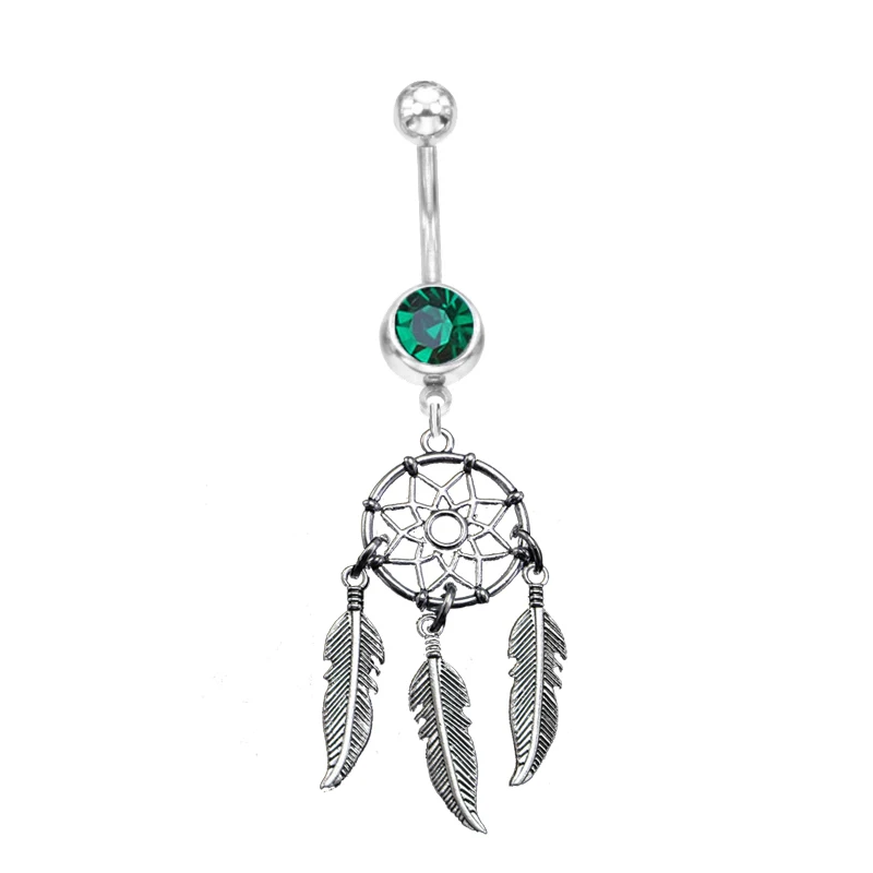 12 шт. модные стразы ловец снов болтающиеся кольца на пуговицах для живота