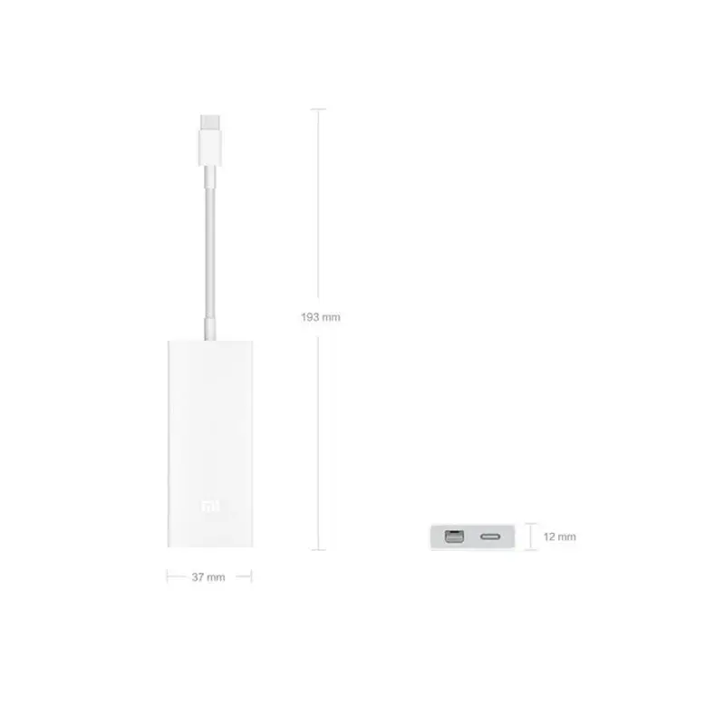 Оригинальный Многофункциональный адаптер Xiaomi USB C Mini DisplayPort 4K HD Smart Charge для Macbook Mi