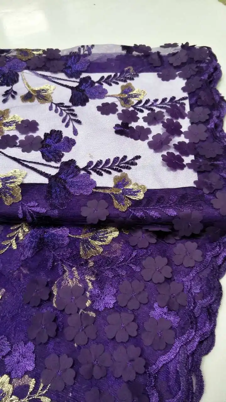 Красивые 3D наклейки с золотой нитью вышивки кружевной ткани для торжественное