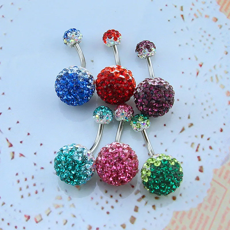 Кольцо на пупок из хирургической стали с кристаллами|jewelry simple|jewelry curtainjewelry travel cases