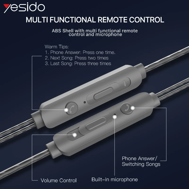 Yesido YH07 Спорт стерео наушники-вкладыши проводные наушники для iPhone samsung Xiaomi 3,5 мм наушники гарнитуры
