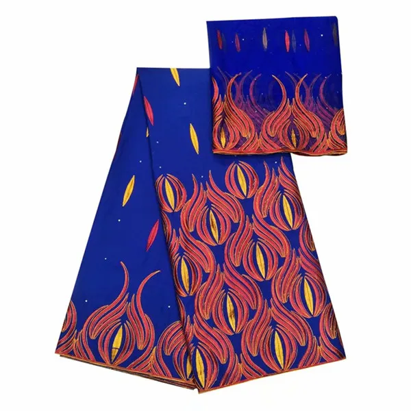 Pretty embroidery African cotton lace fabric Swiss voile and 2yards French net cloth IKCN3(5Y+2Y) | Дом и сад