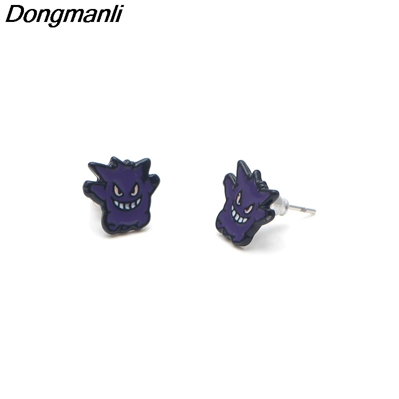 P3242 Dongmanli Gengar нержавеющая сталь пирсинг для уха шпилька Дети Стильные серьги для женщин Эмаль серьги ювелирные подарки для девочек
