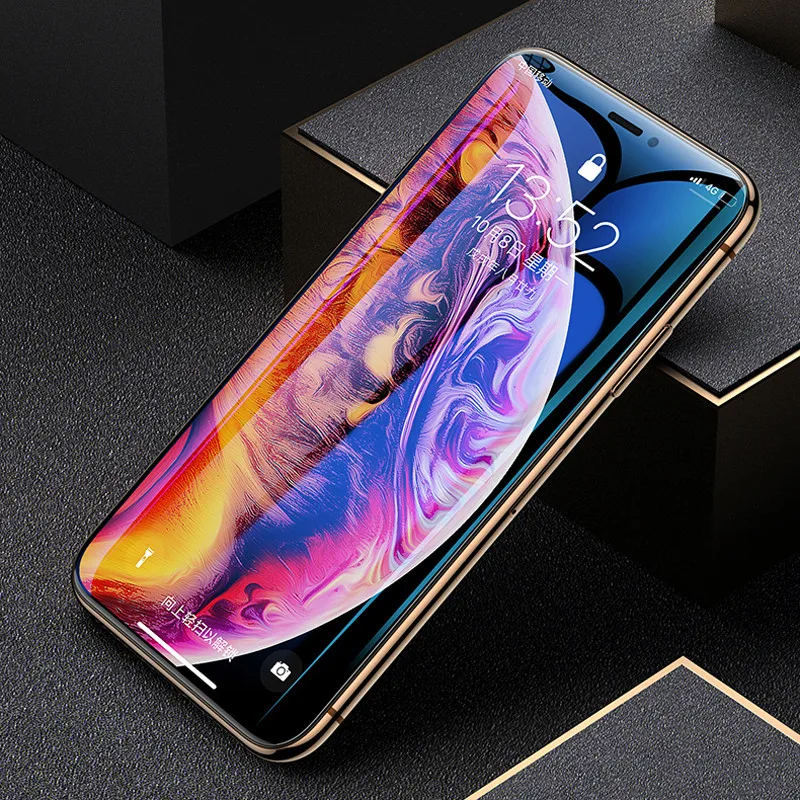 Закаленное стекло 10D для iPhone XS Max XR X 10 7 Защитная пленка экрана с полным покрытием 6