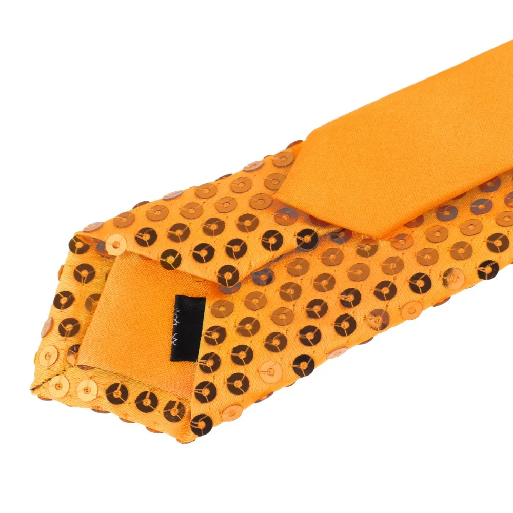 Мужские аксессуары TiaoBug однотонный блестящий тонкий галстук с блестками костюмы