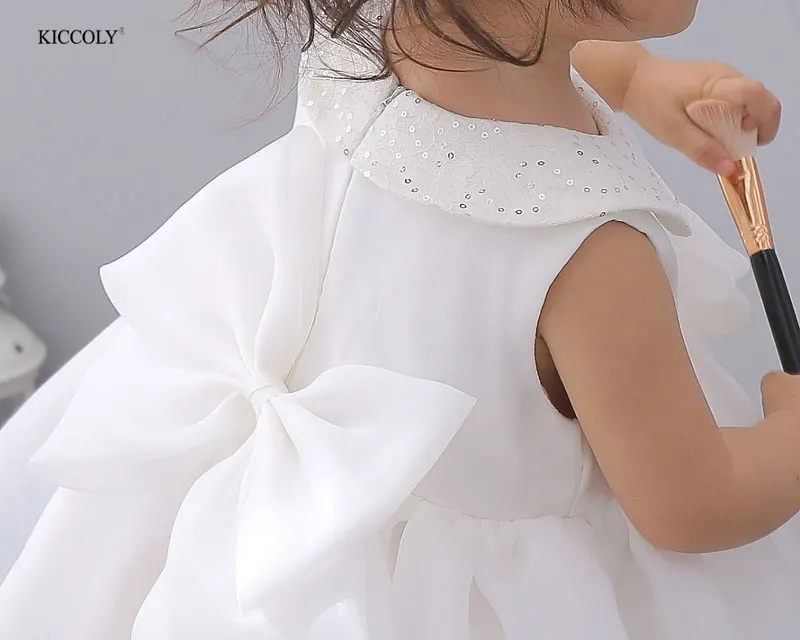 Baby girl dress Christening Gown 1 year birthday white wedding Baptism cute roupas bebe vestido infantil para festa | Детская одежда и