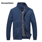 Весенняя мужская куртка NaranjaSabor, 2020, Мужская Повседневная ветровка, приталенное пальто, размеры от размера плюс до 5XL