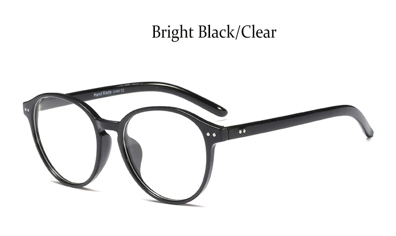 Bright Black Clear Круглые очки, прозрачные женские очки, Ретро стиль, прозрачные компьютерные поддельные очки, оправа для очков, оправа для женщин - Цвет оправы: Bright Black Clear
