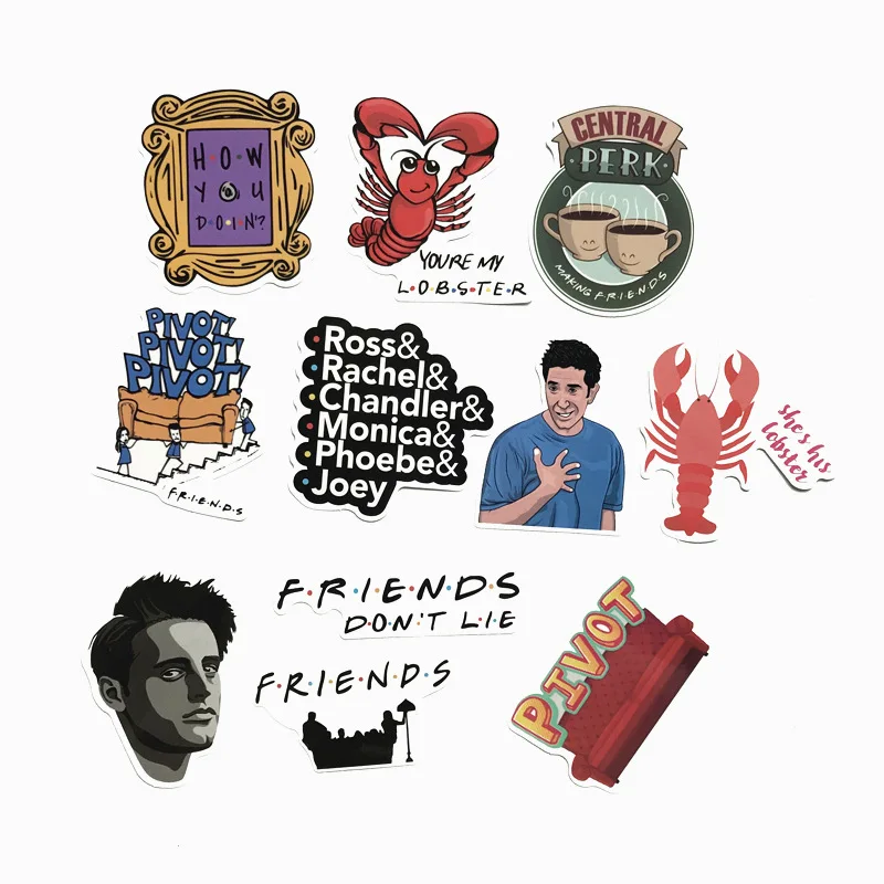 34PCS American drama friends friend stickers trolley suitcase luggage scooter graffiti sticker body | Игрушки и хобби