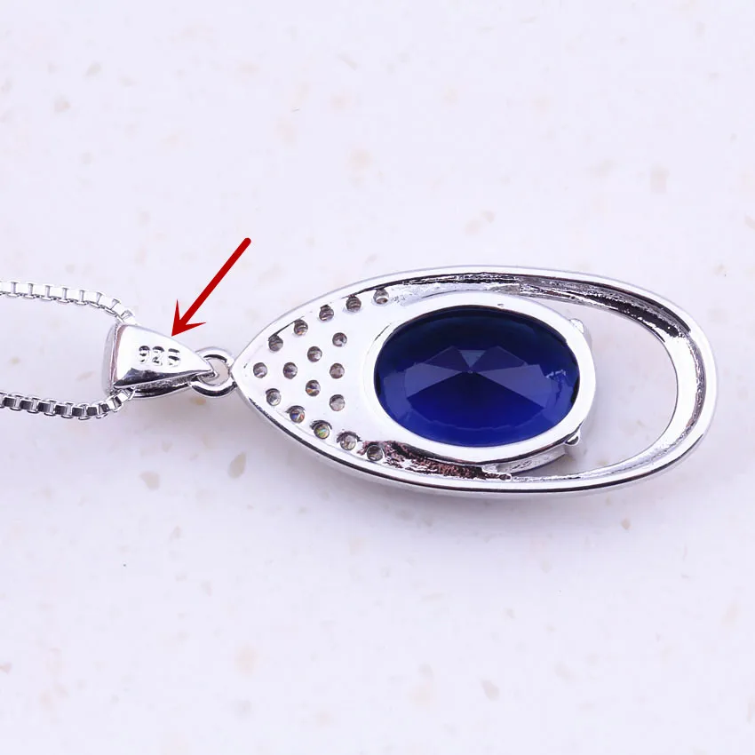 Сказочный синий имитация кристалла &amp AAA CZ Ювелирные наборы из стерлингового