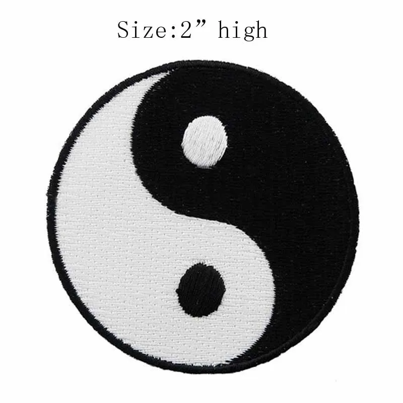 Пластырь с железом на багоу черно-белые круги ткань цветочной аппликацией