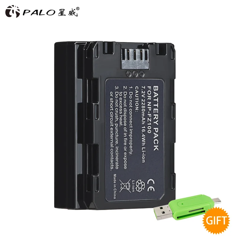 1PCS NP-FZ100 Batt PALO 2280mAh NP-FZ100 аккумулятор NP FZ100 для камеры sony NP-FZ100, BC-QZ1 Alpha 9, A7RIII, ILCE-7RM3, A9, sony A9R sony Alpha 9S - Цвет: 1PCS NP-FZ100 Batt