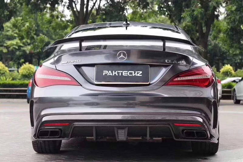 CLA45 AMG GT Стиль углеродного волокна спойлер на задний багажник крыло подходит для