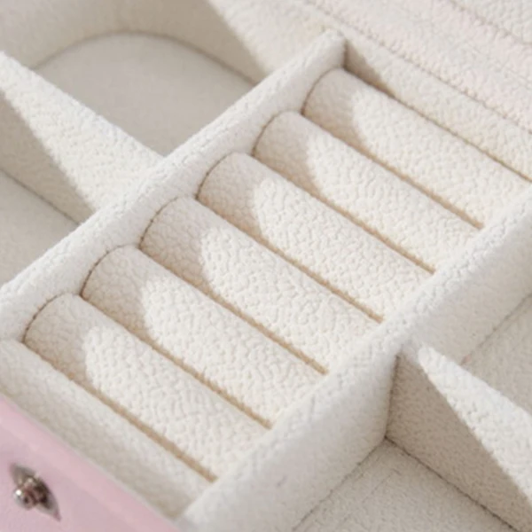 

Portable Women Jewelry Box Storage Organizer Girls Travel 2-Layer Rectangle Earrings Ring Necklace Carrying Case Gift Boxes