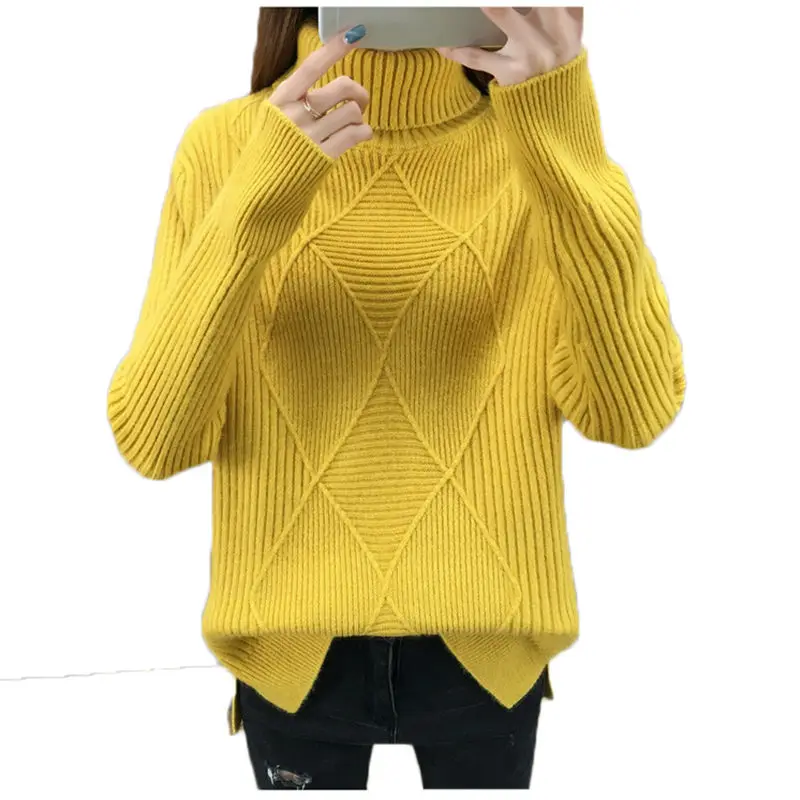 

Женский трикотажный свитер с длинным рукавом, с разрезом