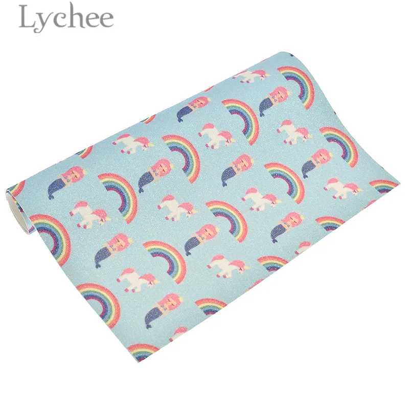 Lychee Life 21x29 см A4 Единорог блестящая искусственная ткань высокое качество