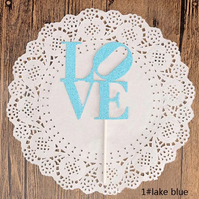 Фестивальные Принадлежности Торт Топперы gliter Золотой любовь украшение для