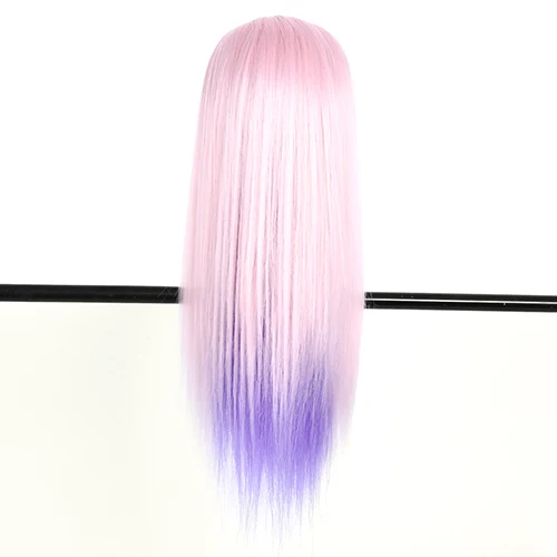 Light Pink Purple 2" манекен с волосами головы Стайлинг длинные волосы Обучение манекен голова манекена режим парикмахерские стенд косметологическая голова-манекен для парика - Цвет: Light Pink Purple