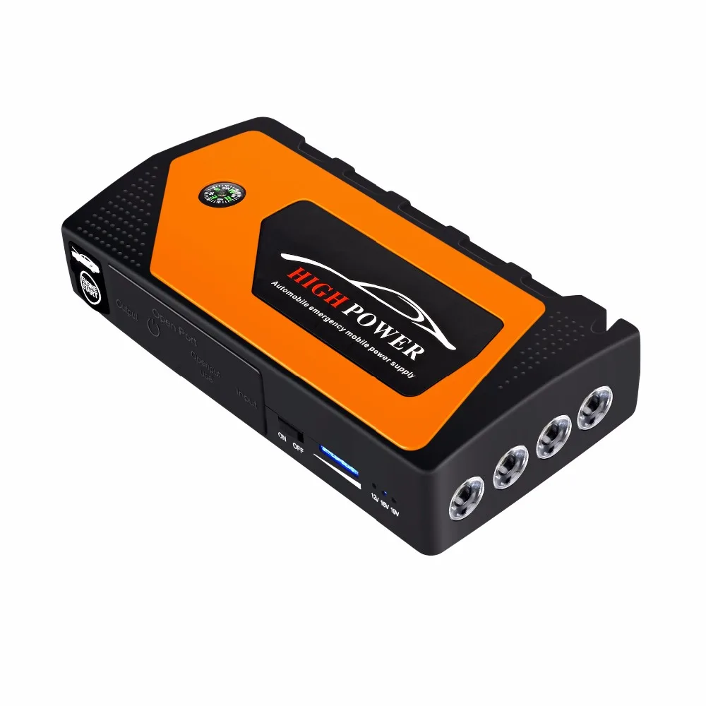 Cutting knife 6L Petrol 4L Diesel Car Jump Starter 1000A Peak 80000mah Battery Power Bank 12V Auto Portable 4USB (Yellow) | Электроника