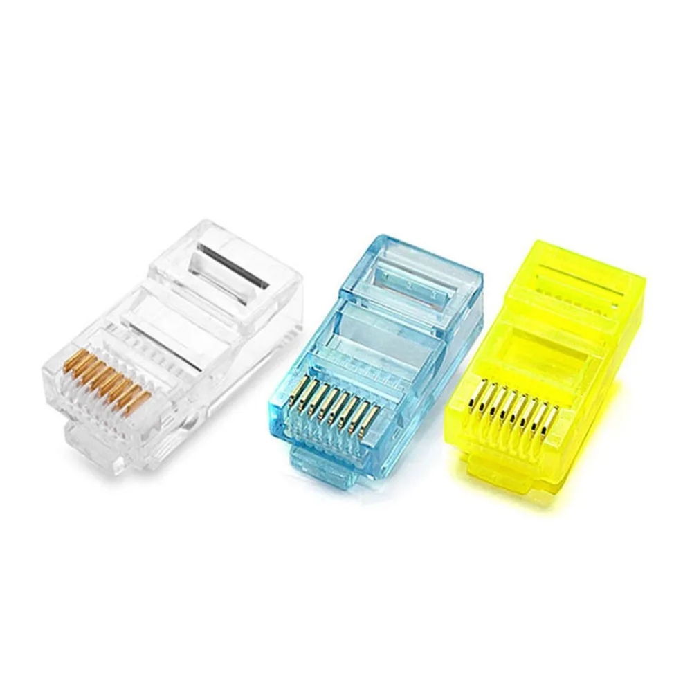 10 шт. цветные модульные Сетевые штекеры RJ45 8P8C CAT5 CAT5E|Компьютерные кабели и