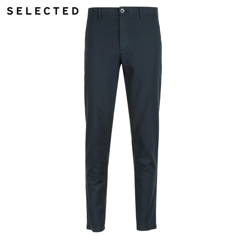 Отборные Мужские Двойные Боковые карманы Slim Fit Чистый цвет повседневные брюки S |