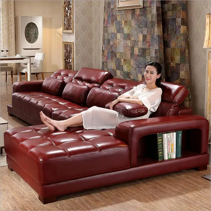 Высококачественный кожаный диван для гостиной в европейском стиле o1206|sofa bookcase|sofa
