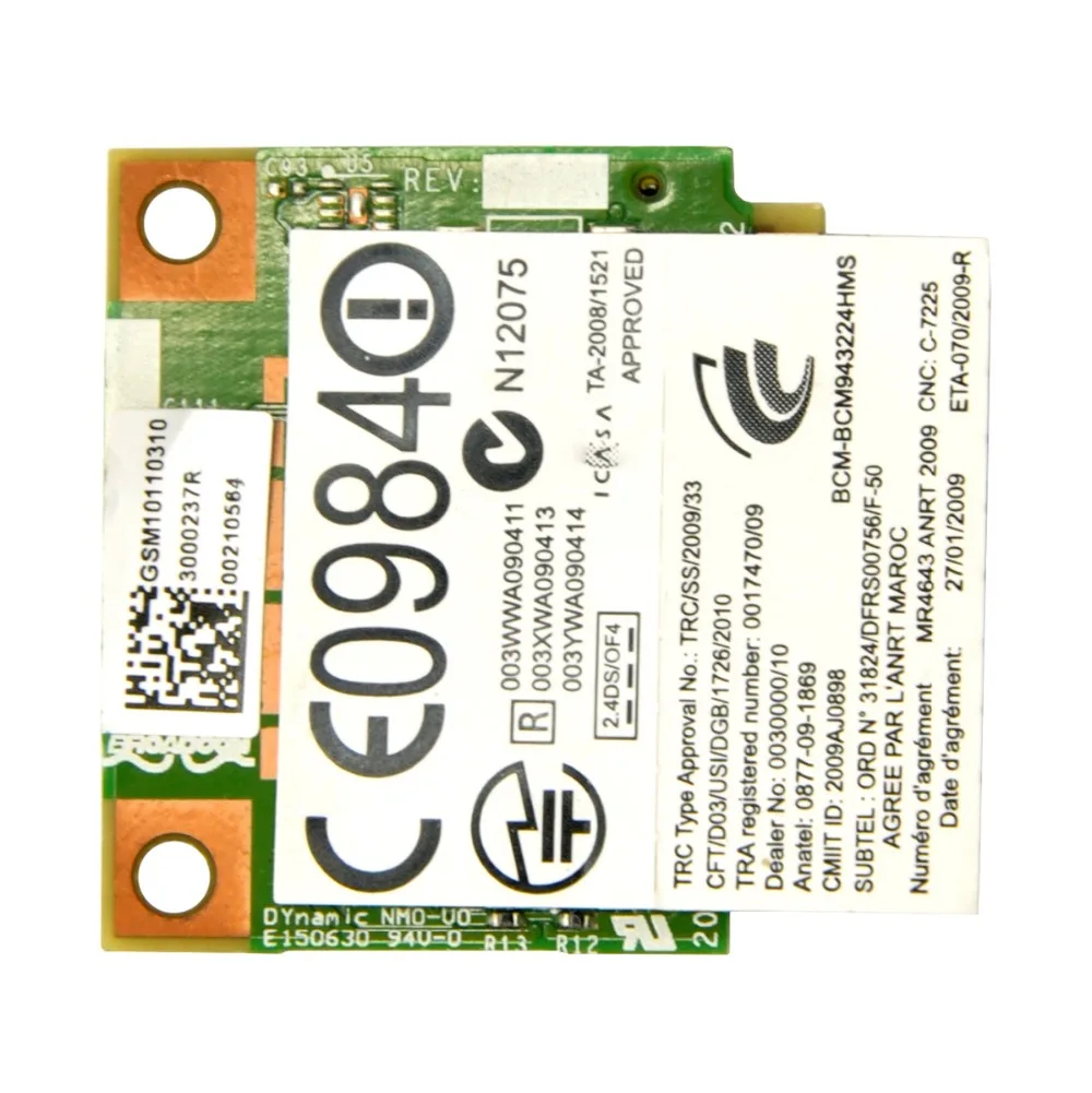 Двухдиапазонная мини карта Broadcom BCM943224HMS 300 Мбит/с полуразмерная PCI Express (Mini E)