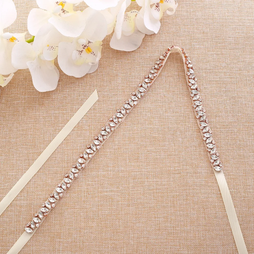 Crystal Bridal Belt Rhinestones Wedding Belt Handmade Diamond Wedding Sash For Bridal Accessories Y135RG