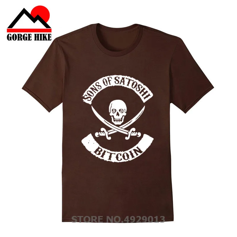 Забавная футболка SONS OF SATOSHI Биткоин Мужская одна штука пират криптовалюта