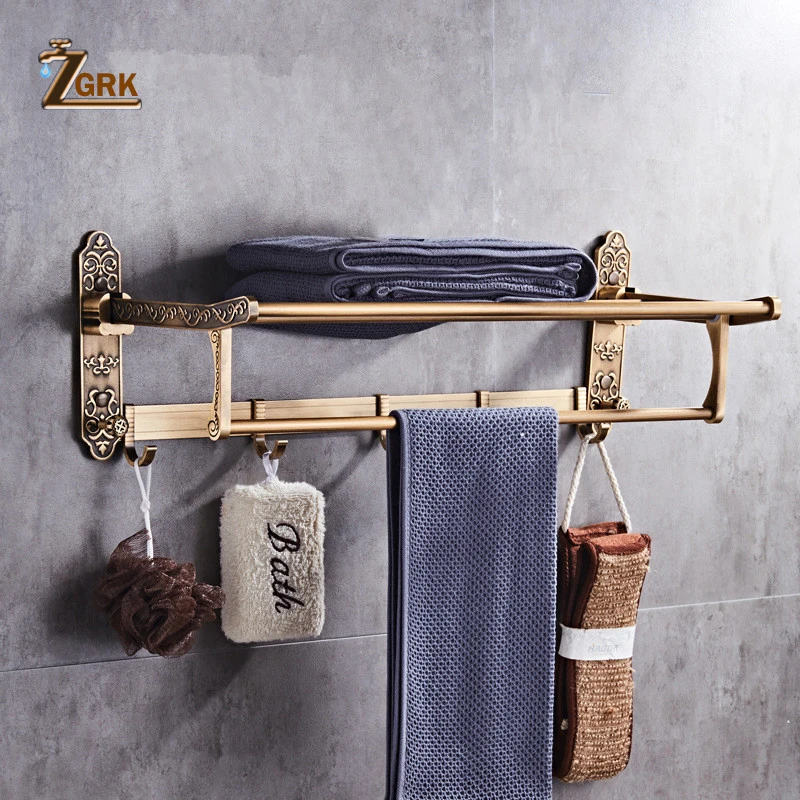 zgrk space aluminum bathroom series antique brushed towel ring toilet paper holder cup holder robe hook bathroom hardware free global shipping
