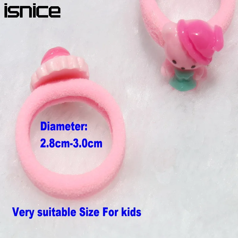Isnice 14 шт. (7 пар) Мультяшные карамельные цвета эластичные резинки для волос