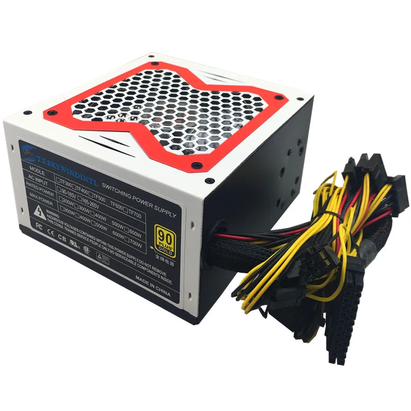 Блок питания 12 В PSU 600 Вт настольный блок ATX для ПК светодиодный игровой вентилятор