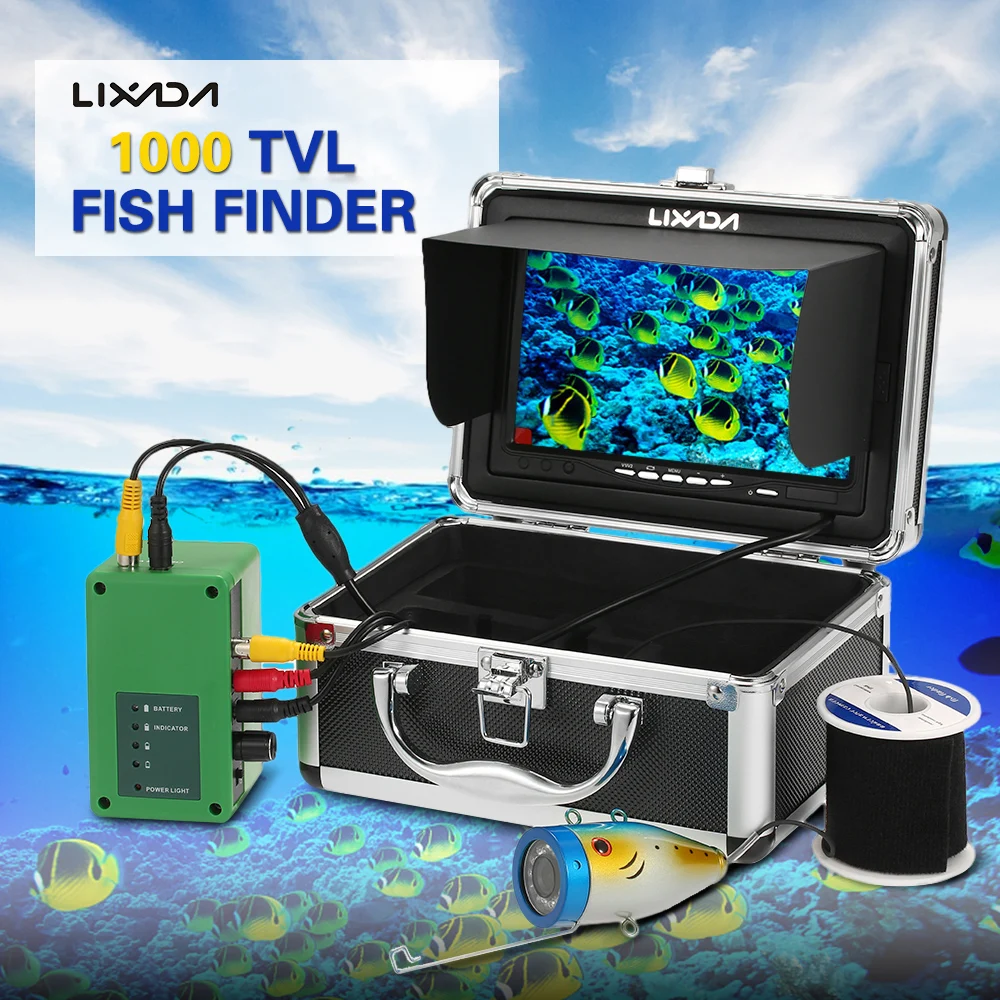 Lixada 7 дюймов 1000 TVLFishing камера комплект подводная камера для рыбалки 12 Светодиодная лампа рыболокатор озеро 15 м кабель ЕС/США штекер