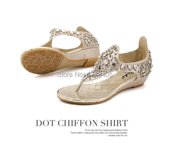In the summer of 2015 new Roman set auger Bohemia thong low with beaded rhinestone fashion lady flat sandals 092 |