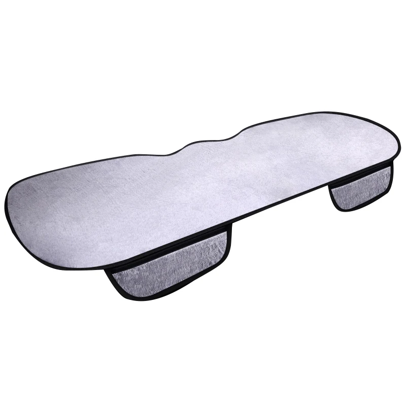 Gray back seat Автомобильные чехлы для сидений, зимние теплые Универсальные Меховые чехлы для сидений автомобиля, накладка на переднюю и заднюю подушку, защитные коврики, автомобильные аксессуары для интерьера - Название цвета: Gray back seat