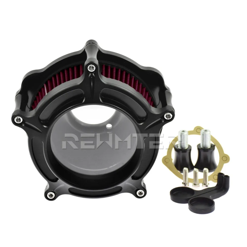 Motorcycle Black Red Air Cleaner Intake Filter Billet CNC Aluminum For Harley Sportster 883 1200 XL 1991-2018 2019 | Автомобили и