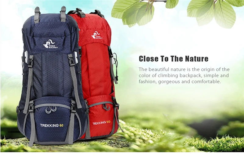 Big Capacity 60L Hiking Bag Men Women Outdoor Camping Travel Climbing Waterproof Backpack With Rain Cover Riding Sport Rucksack