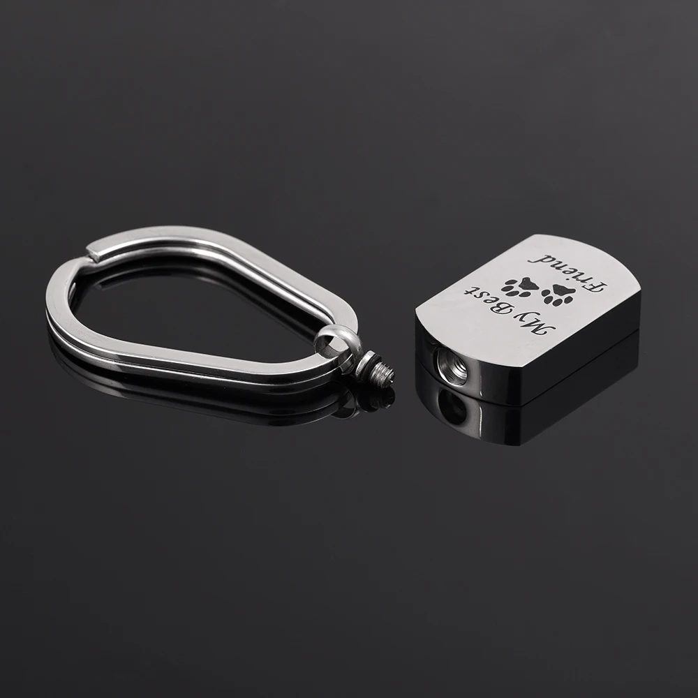 IJK2043 Dog/Cat &quotMy Best Friend&quot Cremation Ashes Keepsake Urn Keychain Pet Tag ID Charm Locket Stainless Steel | Украшения и
