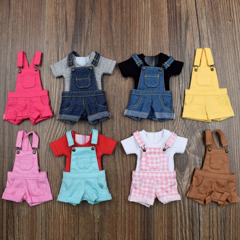1PCS Denim Suspenders Trousers Bib Pants for Blyth, Licca, Azone S, Barbies, OB24, OB27, Momoko Doll Clothes Overall Outfuts