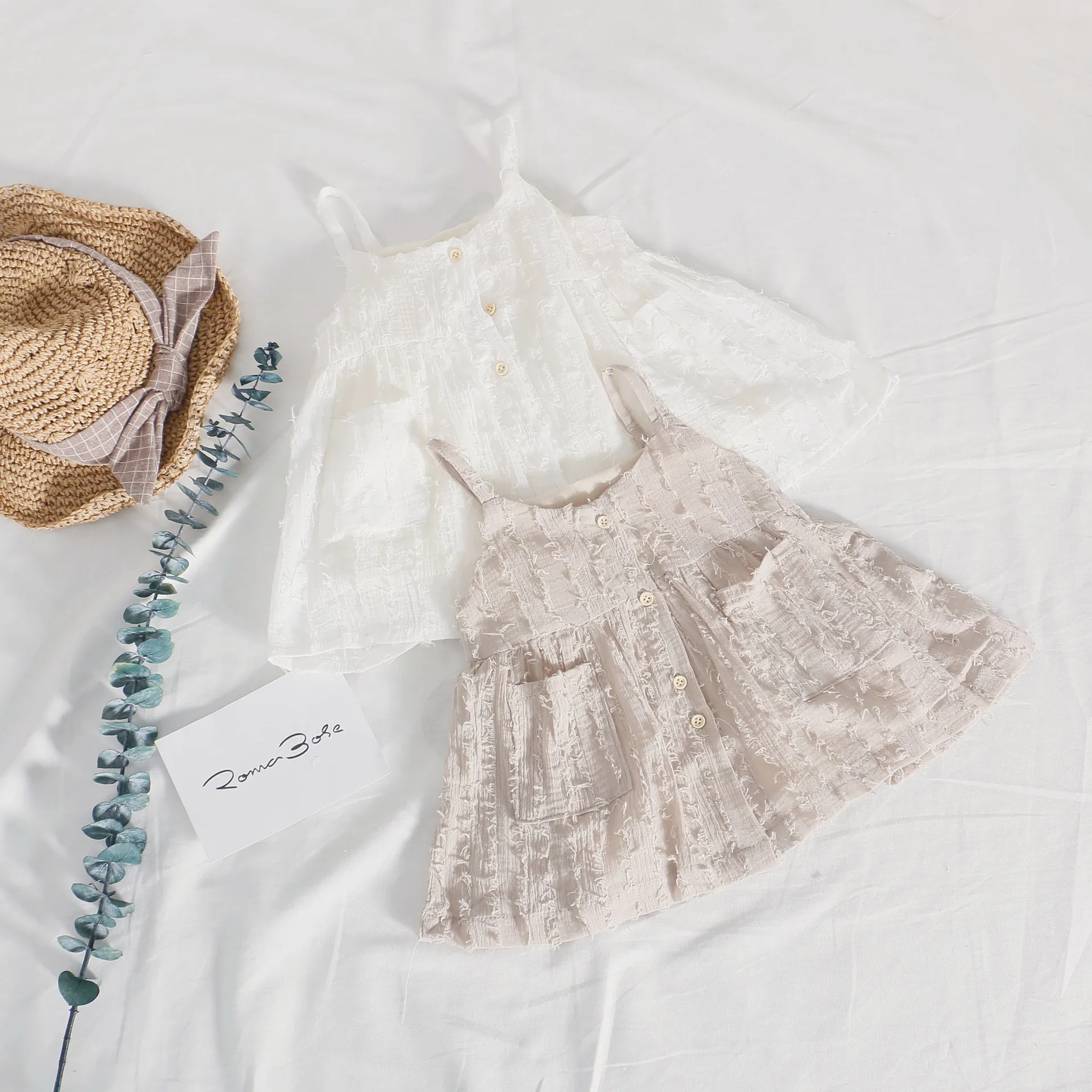 Рубашка на бретельках для маленьких девочек в Корейском стиле летняя новинка