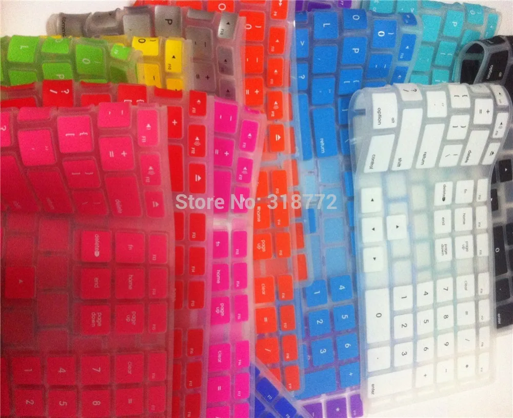Силиконовый чехол для клавиатуры цветной защитный компьютера с цифровыми