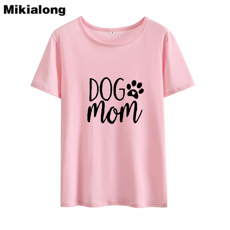 Женская футболка с коротким рукавом круглым вырезом и принтом собаки мамы|funny tshirt