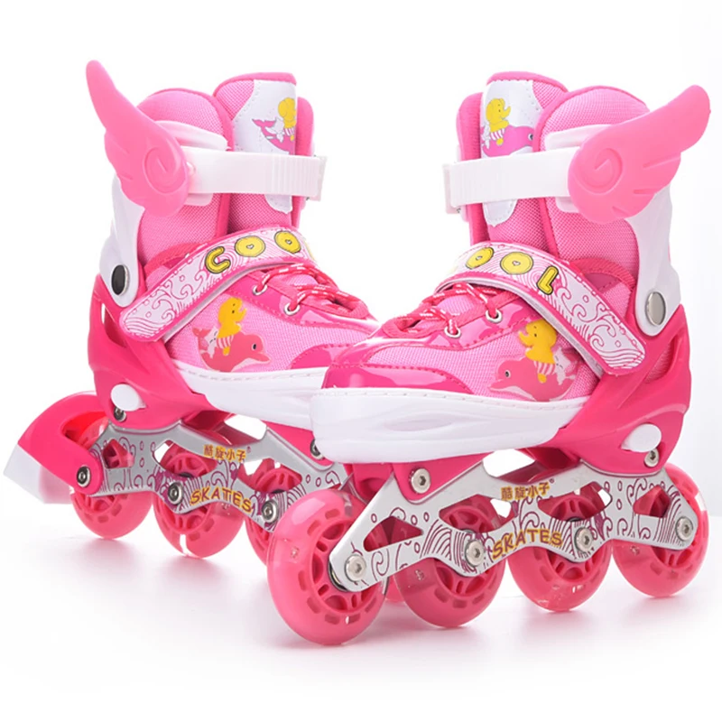 Оригинальные роликовые коньки детские регулируемые размеры прямые колеса