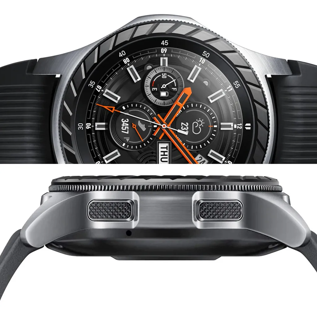 Замена Смарт часы аксессуары для samsung Galaxy Watch 42 мм/46 мм ободок кольцо клейкая крышка против царапин металл