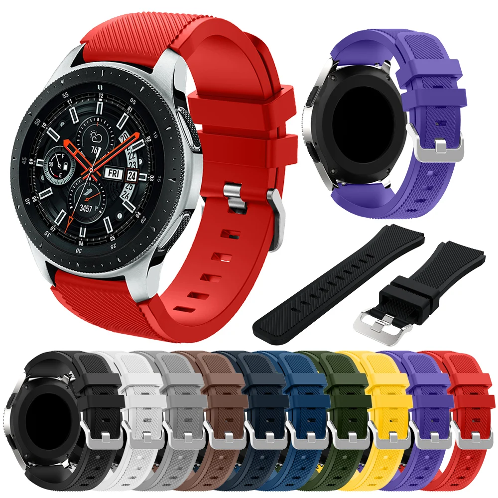 Спортивный силиконовый ремешок для Samsung Galaxy Watch 46 мм браслет Amazfit GTR 47 Huami Stratos