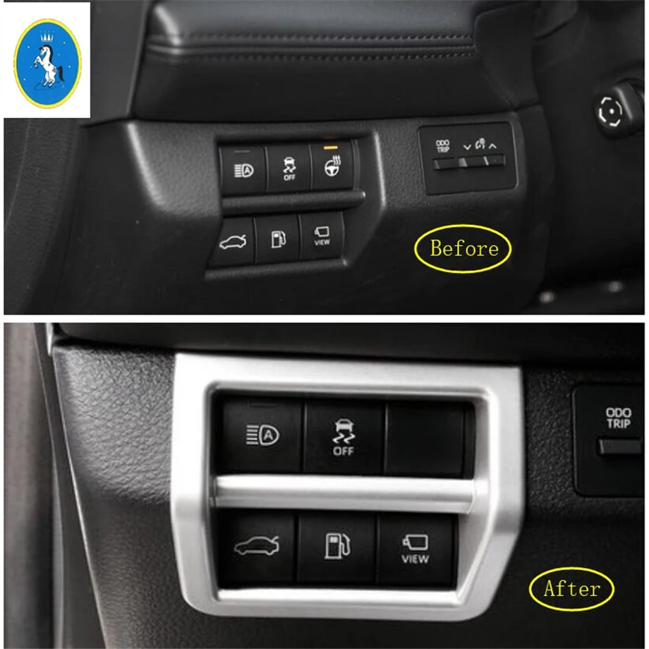 

Auto Accessory Head Lights Lamp Switch Button Cover Trim Fit For Toyota Avalon 2019 2020 2021 Matte / Carbon Fiber ABS