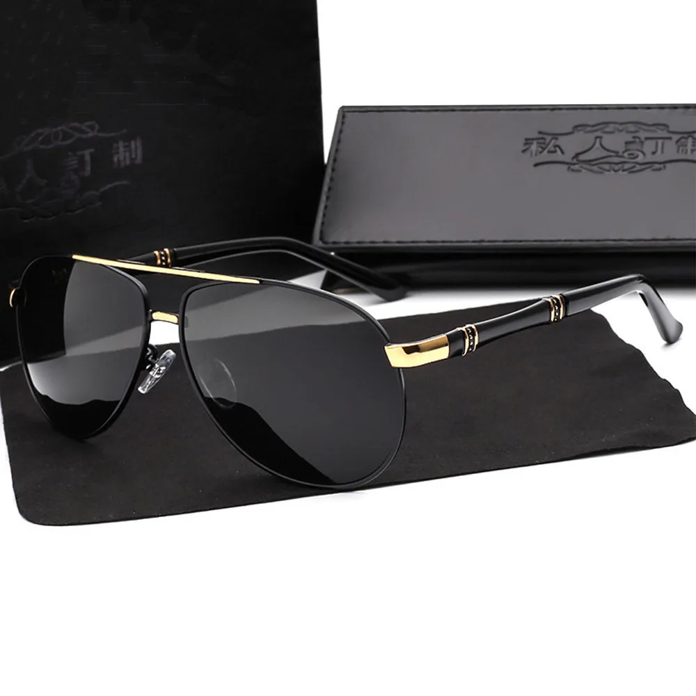 Поляризационные солнцезащитные очки мужские брендовые дизайнерские Пилот для